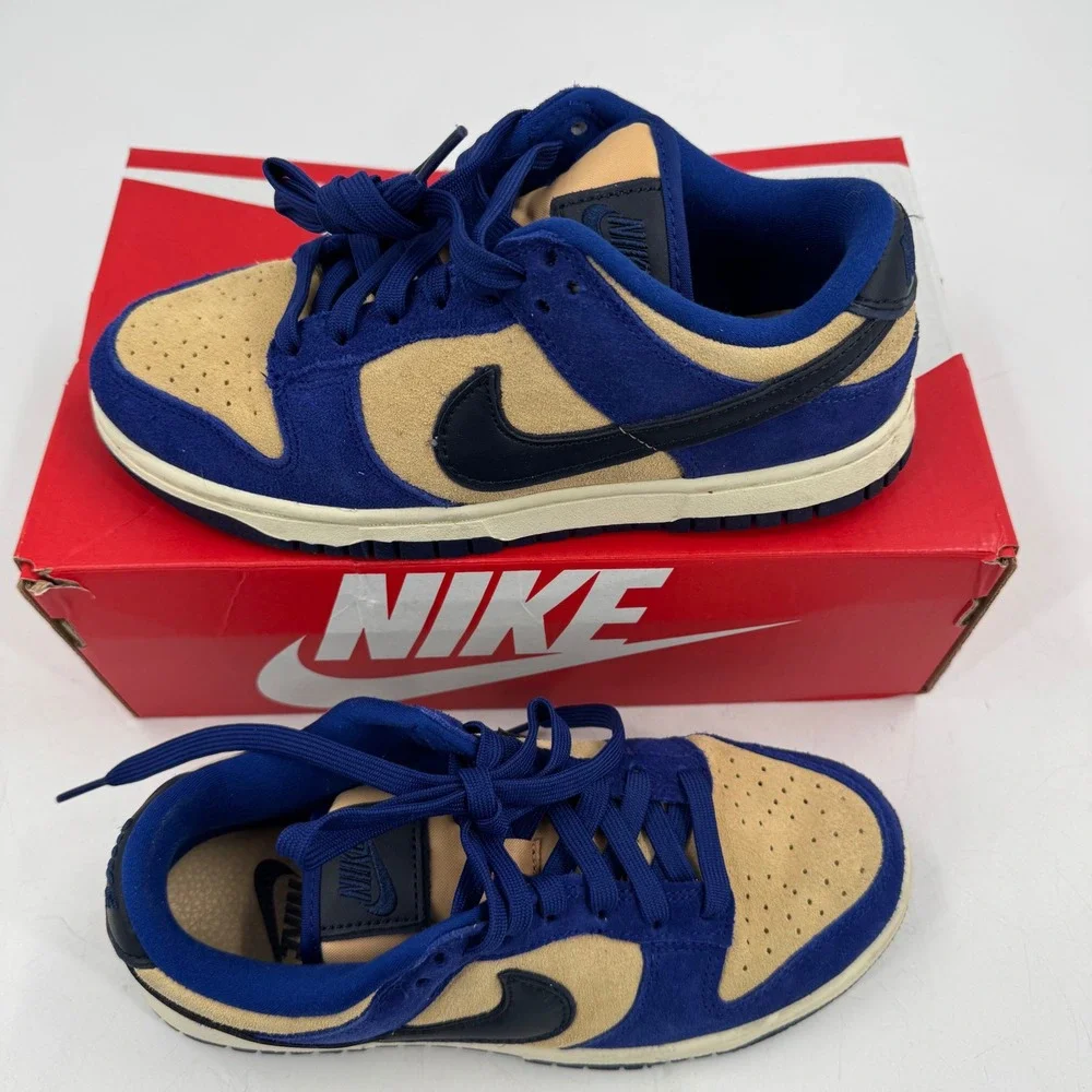 Nike Dunk‎ Low LX Deep Royal Blue Dark Obsidian Suede Sneakers Shoes DV741-400